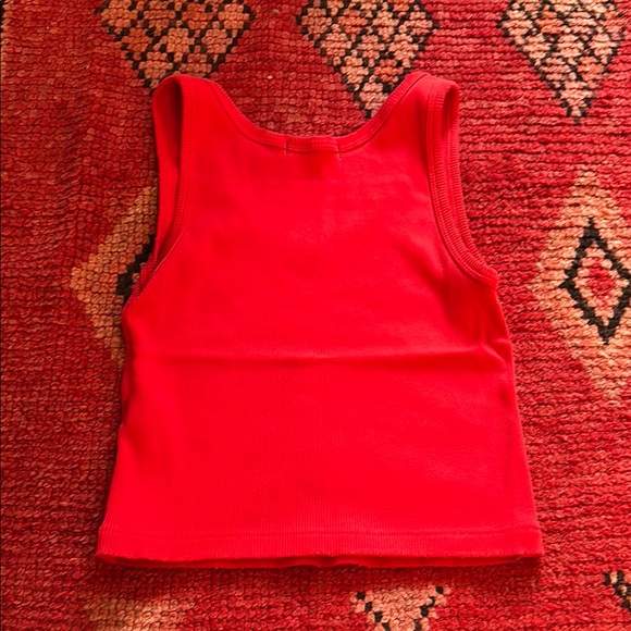 AMO Red Ribbed Tank Top - Picture 4 of 4